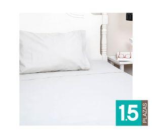 Juego sábanas 1.5 plazas 144H Vivo blanco
