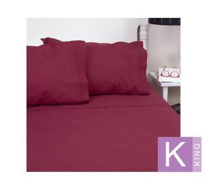 Juego sábanas king 144H Vivo rojo