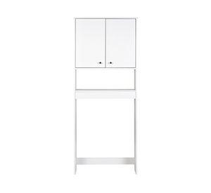 Combo estante 2 puertas + estante organizador baño 2 puertas blanco