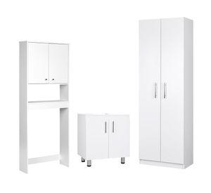 Combo estante 2 puertas + vanitorio + despensero blanco