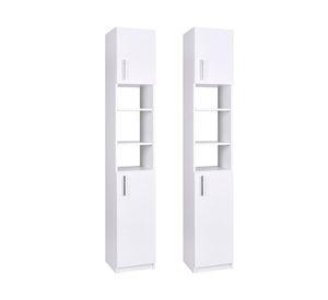 Combo 2 estantes organizador baño 2 puertas blanco