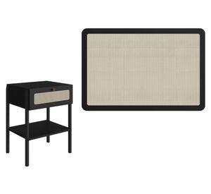 Respaldo 27966 + 1 Velador 27932 negro