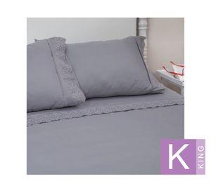 Sábana King Santorini gris