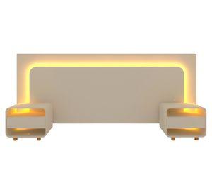 Respaldo 2 plazas + velador Innova Off White