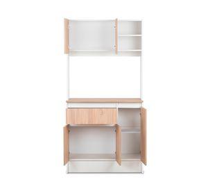 Mueble cocina 5 puertas 1 cajón Marsella blanco/natural