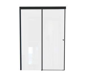 Mampara corredera Hera negro mate 185x4x160 cm