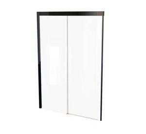 Mampara corredera Hera negro mate 185x4x160 cm