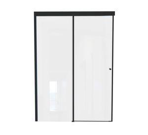 Mampara corredera Hera negro mate 185x4x170 cm