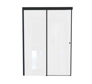 Mampara corredera Hera negro mate 185x4x140 cm
