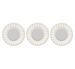 Espejo decorativo French Riviera blanco 25x25 cm 3 piezas