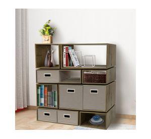 Estante modular alto doble natural 34.5x64.5x30.2 cm