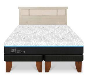 Cama europea Green Infinity king base dividida + respaldo Dublin alpino