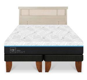 Cama europea Green Infinity 2 plazas base dividida + respaldo Dublin alpino