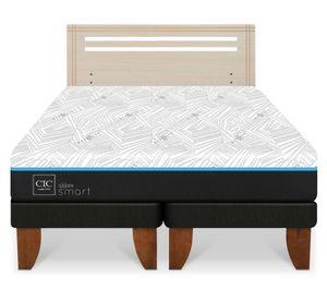 Cama europea Green Infinity 2 plazas base dividida + respaldo Munich alpino