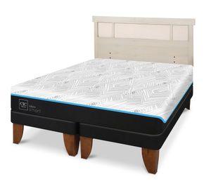 Cama europea Green Infinity 2 plazas base dividida + respaldo Dublin alpino