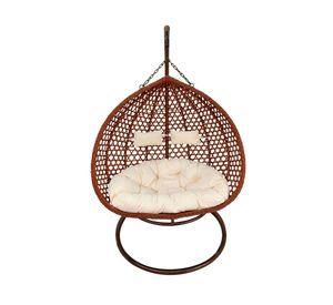 Silla colgante Hawái XL chocolate cojín marfil
