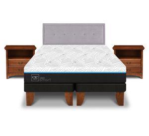 Cama europea Green Infinity king base dividida + set muele Ganges