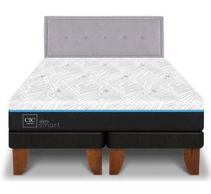 Cama europea Green Infinity king base dividida + respaldo Ganges