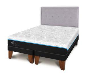Cama europea Green Infinity king base dividida + respaldo Ganges