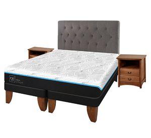 Cama europea Green Infinity king base dividida + set muebles Kavery