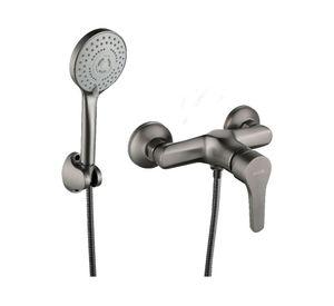 Monomando de ducha Gun metal gunnar gris cromado