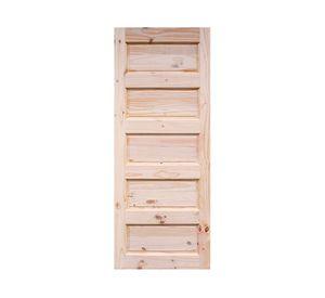Puerta pino radiata Alcalá 5 paneles nudosa 90x200 cm