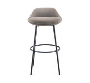 Taburete acero tela Manhattan gris 83.5x45x46.5 cm