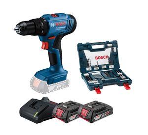 Taladro percutor inalámbrico GSB 183-LI 18V + 2 baterías 2.0 Ah + cargador + maletín X-Line