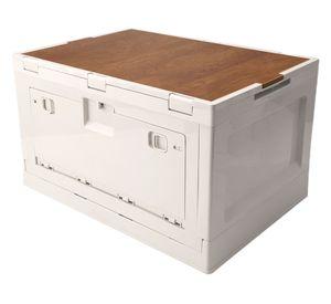 Caja organizadora tapa madera 40 lt