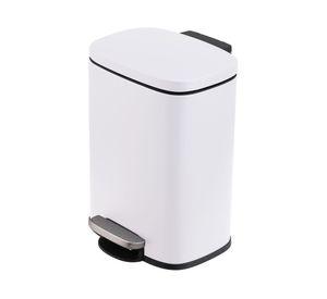 Basurero pedal Cierre lento blanco 5 lt