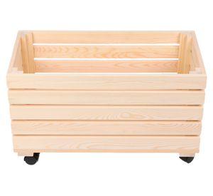 Cajón con ruedas natural 30x60x30 cm
