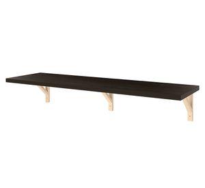 Repisa pared Escuadra triple negro 23.5x120x20 cm