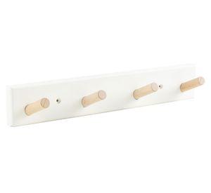 Percha 4 Ganchos blanco/natural