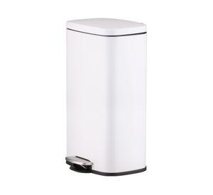 Basurero pedal Cierre lento blanco 30 lt
