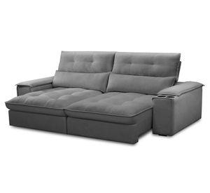 Sofá reclinable 3 cuerpos Malta poliéster gris