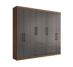 Clóset 8 puertas 6 cajones Master jatoba/grafito 217.6x238.8x46.3 cm