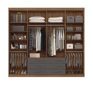Clóset 8 puertas 6 cajones Master jatoba/grafito 217.6x238.8x46.3 cm