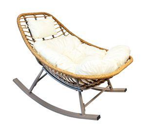 Silla mecedora de exterior Maceió café claro