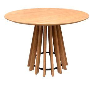 Mesa redonda comedor 110x77 cm café