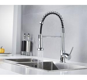 Monomando cocina Rigo inox/negro