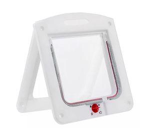 Puerta abatible para mascotas 20x19 cm blanco