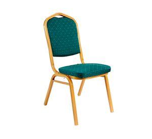 Silla de comedor aluminio CDX657 verde/dorado
