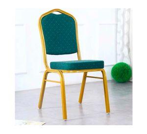 Silla de comedor aluminio CDX657 verde/dorado