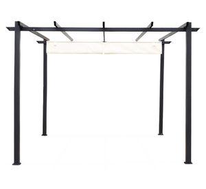 Pérgola Retráctil marfil 230x300x300 cm
