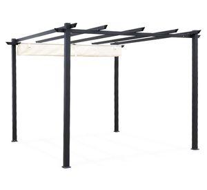 Pérgola Retráctil marfil 230x300x300 cm