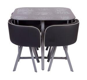 Comedor 4 sillas Coffe 73x90x90 cm