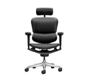 Silla de escritorio Ergo human ultra cuero negro 112.5x66.5x67.5 cm