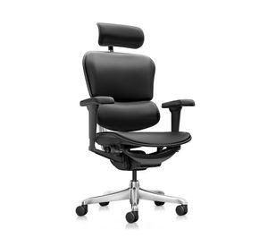 Silla de escritorio Ergo human ultra cuero negro 112.5x66.5x67.5 cm