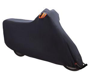 Funda cubre moto Clásico S negro/naranjo