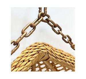 Silla colgante exterior Hawái XL caramelo + cojín marfil